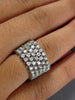 LARGE 2.53CT DIAMOND 18KT WHITE GOLD 3D MULTI ROW 3/4 ETERNITY ANNIVERSARY RING