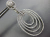 ESTATE LARGE 1.93CT DIAMOND 18KT WHITE GOLD MULTI OVAL CLIP ON HANGING EARRINGS