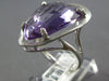 EXTRA LARGE 12.52CT DIAMOND & AAA AMETHYST 14KT WHITE GOLD 3D TRILLION FUN RING