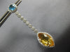 LARGE 6.20CT DIAMOND & AAA BLUE TOPAZ & CITRINE 18KT WHITE GOLD HANGING EARRINGS