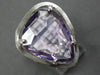 EXTRA LARGE 12.52CT DIAMOND & AAA AMETHYST 14KT WHITE GOLD 3D TRILLION FUN RING