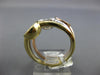 ESTATE WIDE .57CT DIAMOND 14KT TRI COLOR GOLD 3D ROUND PAVE STACKABLE FUN RING