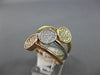 ESTATE WIDE .57CT DIAMOND 14KT TRI COLOR GOLD 3D ROUND PAVE STACKABLE FUN RING