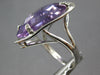 EXTRA LARGE 12.52CT DIAMOND & AAA AMETHYST 14KT WHITE GOLD 3D TRILLION FUN RING