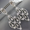 ESTATE 2.86CT DIAMOND 18K WHITE GOLD 3D MULTI FLOWER CHANDELIER HANGING EARRINGS