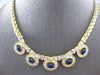 LARGE & LONG 16.0CT DIAMOND & AAA SAPPHIRE 18KT YELLOW GOLD LOVE KNOT NECKLACE