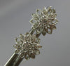 ESTATE .16CT DIAMOND 14KT WHITE GOLD 3D FLOWER FILIGREE CLASSIC STUD EARRINGS