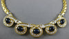 LARGE & LONG 16.0CT DIAMOND & AAA SAPPHIRE 18KT YELLOW GOLD LOVE KNOT NECKLACE