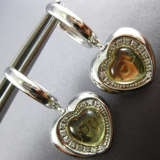 2.38CT DIAMOND & AAA AMETHYST 14K WHITE GOLD HEART SHAPE ETOILE HANGING EARRINGS