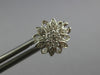 ESTATE .16CT DIAMOND 14KT WHITE GOLD 3D FLOWER FILIGREE CLASSIC STUD EARRINGS