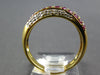 ESTATE 1.13CT DIAMOND & AAA RUBY 14KT YELLOW GOLD 3D MULTI ROW DIAGONAL FUN RING
