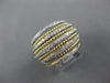 ESTATE LARGE 1.09CT DIAMOND 14KT 2 TONE GOLD 3D CLASSIC MULTI ROW ROPE FUN RING