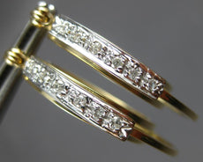 ESTATE .24CT DIAMOND 14K 2 TONE GOLD 3D TRIPLE HOOP OVAL HANGING EARRINGS #27157