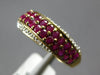 ESTATE 1.13CT DIAMOND & AAA RUBY 14KT YELLOW GOLD 3D MULTI ROW DIAGONAL FUN RING