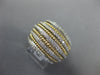 ESTATE LARGE 1.09CT DIAMOND 14KT 2 TONE GOLD 3D CLASSIC MULTI ROW ROPE FUN RING