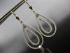 LARGE 1.60CT DIAMOND 14KT WHITE GOLD DOUBLE TEAR DROP LEVERBACK HANGING EARRINGS