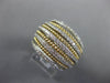 ESTATE LARGE 1.09CT DIAMOND 14KT 2 TONE GOLD 3D CLASSIC MULTI ROW ROPE FUN RING