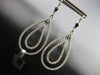 LARGE 1.60CT DIAMOND 14KT WHITE GOLD DOUBLE TEAR DROP LEVERBACK HANGING EARRINGS