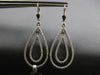 LARGE 1.60CT DIAMOND 14KT WHITE GOLD DOUBLE TEAR DROP LEVERBACK HANGING EARRINGS