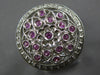LARGE .80CT DIAMOND & AAA PINK SAPPHIRE 18KT WHITE GOLD 3D FLOWER CIRCULAR RING