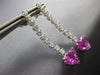 5.20CT DIAMOND & AAA PINK SAPPHIRE 18KT WHITE GOLD HEART SHAPE HANGING EARRINGS