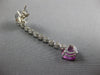 5.20CT DIAMOND & AAA PINK SAPPHIRE 18KT WHITE GOLD HEART SHAPE HANGING EARRINGS