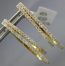 ESTATE .57CT DIAMOND 18KT YELLOW GOLD 2 ROW DOUBLE OVAL CLIP ON HANGING EARRINGS