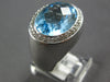 LARGE 12.08CT DIAMOND & AAA BLUE TOPAZ 14KT WHITE GOLD OVAL & ROUND SUMMER RING