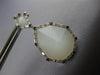 1.15CT WHITE & BLACK DIAMOND & AAA WHITE QUARTZ 14KT WHITE GOLD HANGING EARRINGS