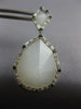 1.15CT WHITE & BLACK DIAMOND & AAA WHITE QUARTZ 14KT WHITE GOLD HANGING EARRINGS