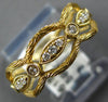 ESTATE .14CT DIAMOND 18KT YELLOW GOLD MULTI LEAF OPEN FILIGREE ANNIVERSARY RING
