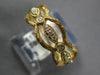 ESTATE .14CT DIAMOND 18KT YELLOW GOLD MULTI LEAF OPEN FILIGREE ANNIVERSARY RING
