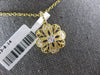 ESTATE .14CT DIAMOND 14K 2 TONE GOLD 3D CLASSIC FILIGREE FLOWER FLOATING PENDANT