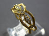 ESTATE .14CT DIAMOND 18KT YELLOW GOLD MULTI LEAF OPEN FILIGREE ANNIVERSARY RING