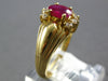 ESTATE .77CT DIAMOND & AAA RUBY 14KT YELLOW GOLD 3D OVAL & ROUND FLOWER FUN RING