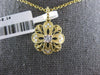 ESTATE .14CT DIAMOND 14K 2 TONE GOLD 3D CLASSIC FILIGREE FLOWER FLOATING PENDANT