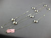 ESTATE LONG 0.35CT DIAMOND 14KT WHITE GOLD MULTI BEAD BY THE YARD FUN NECKLACE