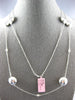 ESTATE LONG 0.35CT DIAMOND 14KT WHITE GOLD MULTI BEAD BY THE YARD FUN NECKLACE