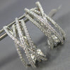 ESTATE WIDE .73CT DIAMOND 18K WHITE GOLD 3D CRISS CROSS CLIP ON HANGING EARRINGS