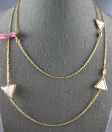 .30CT DIAMOND & MULTI GEM 14KT ROSE GOLD ROUND & TRILLION BY THE YARD NECKLACE