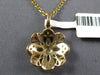 ESTATE .14CT DIAMOND 14K 2 TONE GOLD 3D CLASSIC FILIGREE FLOWER FLOATING PENDANT