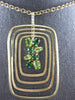 0.87CT DIAMOND AAA EMERALD & PERIDOT 14KT YELLOW GOLD MULTI SQUARE FUN PENDANT