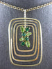 0.87CT DIAMOND AAA EMERALD & PERIDOT 14KT YELLOW GOLD MULTI SQUARE FUN PENDANT