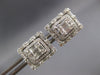 LARGE 1.49CT DIAMOND 18KT WHITE GOLD 3D ROUND & BAGUETTE INVISIBLE STUD EARRINGS
