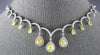 LARGE 5.28CT WHITE & CANARY DIAMOND 18KT 2 TONE GOLD PEAR SHAPE TENNIS NECKLACE