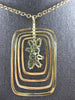 0.87CT DIAMOND AAA EMERALD & PERIDOT 14KT YELLOW GOLD MULTI SQUARE FUN PENDANT