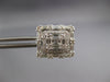 LARGE 1.49CT DIAMOND 18KT WHITE GOLD 3D ROUND & BAGUETTE INVISIBLE STUD EARRINGS