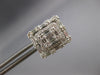 LARGE 1.49CT DIAMOND 18KT WHITE GOLD 3D ROUND & BAGUETTE INVISIBLE STUD EARRINGS