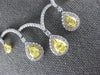LARGE 5.28CT WHITE & CANARY DIAMOND 18KT 2 TONE GOLD PEAR SHAPE TENNIS NECKLACE