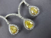 LARGE 5.28CT WHITE & CANARY DIAMOND 18KT 2 TONE GOLD PEAR SHAPE TENNIS NECKLACE
